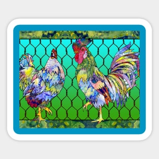 Hen and Rooster Sticker